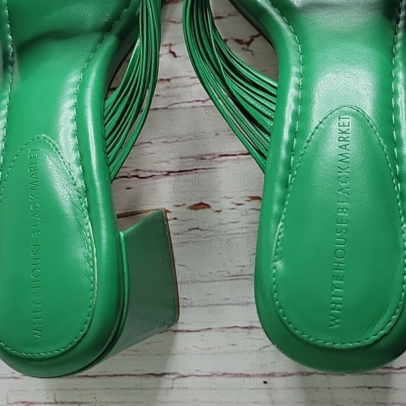 White House Black Market Elegant Green Women's Heeled Sandals SIZE 8 - Picture 6 of 10